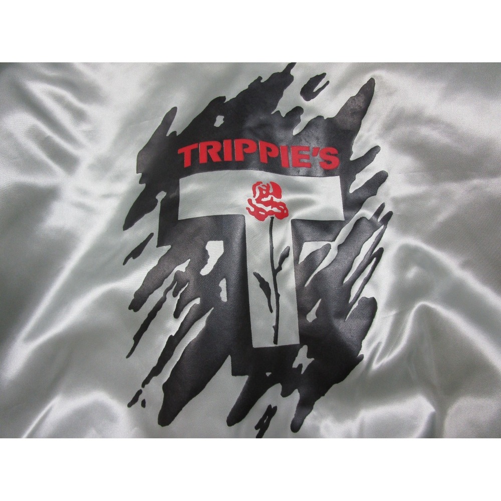 Vintage 70s/80s Aristo Jac Satin Bomber Jacket (M) Trippie's Rose Logo EUC‎ - Picture 11 of 13